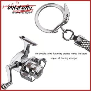 [minnan] รอกตกปลาทำจากโลหะผสม1ชิ้นพวงกุญแจพวงกุญแจรอกตกปลากลางแจ้ง