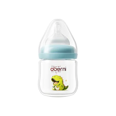 Oberni Baby 240ml Newborn Feeding Bottle with Soft Slow Flow Nipple Wide Neck Anti Colic Bottle for Baby BPA Free