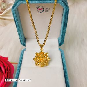 Dây Chuyền D10+V1250 Mạ Vàng Mặt Hoa Nhiều Cánh Siêu Xinh Bền Màu