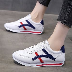 Womens White Shoes 2025 Spring New Student Korean Style Color Block Forrest Gump Sneakers Simple Fashion Casual Shoes