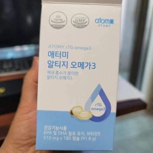 Viên dầu cá chứa hàm lượng DHA &EPA được tổng hợp độ tinh khiết cao với khả năng hấp thụ cao giúp cải thiện tim mạch bảo vệ mắt và trí não cực kỳ hiệu quả (510mg x 180 viên) - Atomy rTG Omega 3 - 애터미 rTG 오메가3 - Атоми rTG Омега-3
