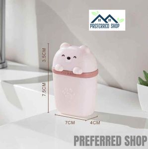 PREFERRED SHOP Bear Drain Soap Box with Lid Soap Dish Storage Box Bathroom Soap Holder Travel Portable