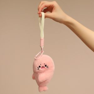 Kawaii Seals Plush Magnetic Keychain Cartoon Animal Backpack Bag Pendant Couple Accessories Lovely Fantasy Gift
