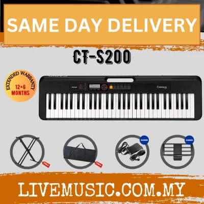 Casio CTS200 61-Keys Casiotone Keyboard with Keyboard Stand Damper pedal Headphone And Bag - Black ( CT-S200 / CT S200 )