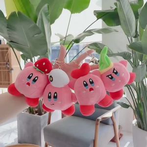10pcs/lot Anime Kirby Keychain Plush Toys Keychains Doll Toys for Girls Pendant Accessory Birthday Gift