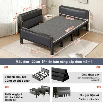 BMZAR Giường gấp dày 19m chắc chắn êm ái không cần lắp đặt dùng cho phòng ngủ/ký túc xá/phòng chứa đồ