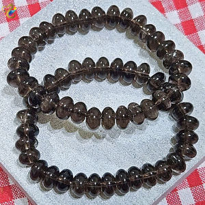 Collection Grade Natural Smoky Quartz Abacus Rondelle Bracelet