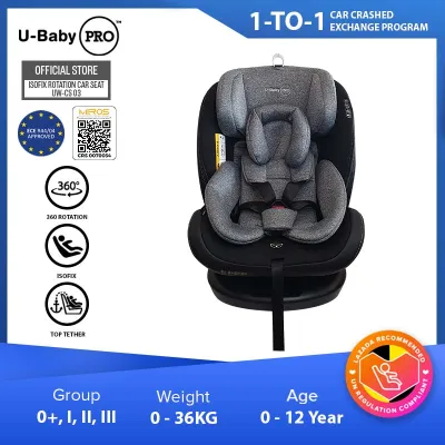 U-Baby PRO CS03 NEPTUNE ISOFIX Car Seat(0-12 years) 360 ROTATION
