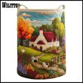 Portable Laundry Container Quilted Laundry Hamper Large Foldable Quilted Laundry Basket with Handles – Soft Storage Organizer for Nursery Bedroom Laundry Room – Durable Spacious for Asia. 
