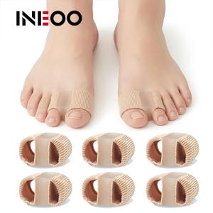 INEOO Gel Bunion Toe Separator Fabric Lining for Big Toe Silicone Toe Spacers Breathable Toe Corrector Protector
