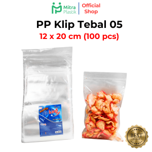 Plastik PP Klip 12x20 Tebal 50 Micron Kemasan Snack BluKing Zip Lock Zipper 12 x 20 Bungkus Keripik Kacang Cemilan Basreng