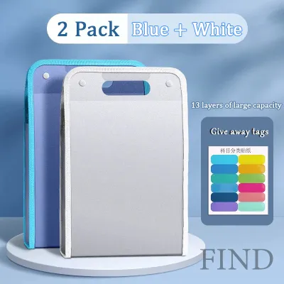 FIND Long Folder File Organizer Expanding File Folder Clear Book 13 layer test paper Folder Organizer Waterproof School supplies