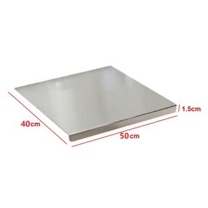 HOL 304 Stainless Steel Double-Sided Cutting Board Standable Folded Edge Antibacterial Kitchen Pastry Mat