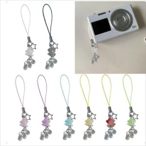 ZSDN MALL Dây đeo điện thoại Charm điện thoại Y2K Móc khóa đính cườm Lõi Cổ Tích Dây xích điện thoại Thẩm mỹ Thủy tinh dây chuyền hình sứa Sao Đồ trang trí ba lô