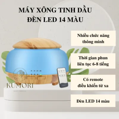 MÁY XÔNG TINH DẦU CÓ ĐÈN NHIỀU MÀU ĐIỀU KHIỂN TỪ XA BẰNG REMOTE CONTROL thiết bị khuếch tán aroma oil diffuser làm thơm phòng KUMORI STORE