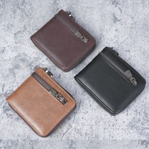 ESH63 Thin Mens Short Wallet ID Card Holder Coin Purses Fold Wallet Fashion PU Leather Business Purse Male