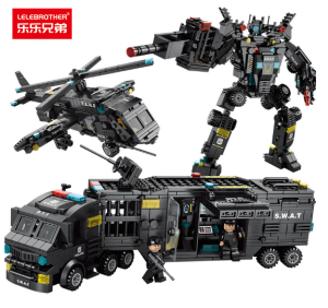 Bộ đồ chơi xếp hình lắp ghép BLACK HAWK Cảnh Sát Đặc Nhiệm SWAT Máy Bay Robot