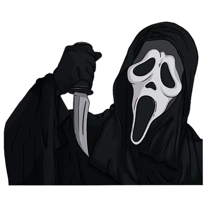 Scream Ghostface Halloween DIY Ghostface Stickers Waterproof Black ...