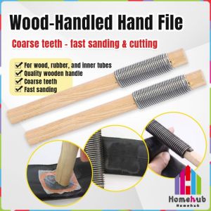 HB Wood‑Handled Round Hand File Saw Rasp Manual Grinding Tool For Wood Carving Woodworking Tire Repair