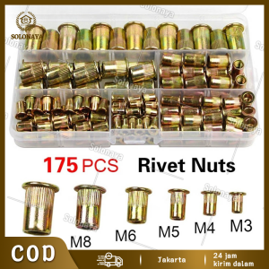 175PCS Rivet Nut mur tanam / rivnut / mur furniture knockdown / Kuning Besi Carbon Steel Nutsert Tanam insert M3 M4 M5 M6 M8 M10