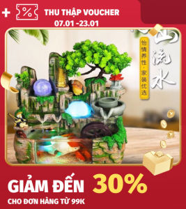 Thác nước phong thuỷ tiểu cảnh non bộ mẫu. Mang tài vượn sức khỏe cho gia chủ. Vật phẩm phong thủy uy tín.