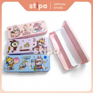 STIPA Kotak Pensil Besi Karakter 2 Tingkat Fancy Pencil Case Box Cute Character ATK Alat Tulis Stationery Sekolah Kantor La bubu LZ
