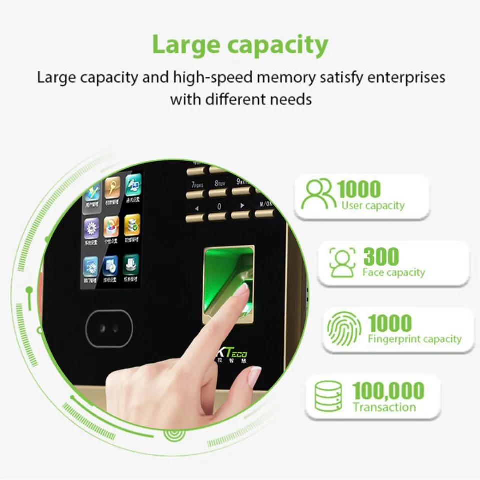 ELUKHT Time Clock, F01 Fingerprint Attendance Machine