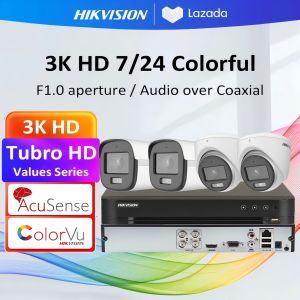 Hikvision 3K Value Series With ColorVu Acusense Perimeter Protection Tubro HD Set