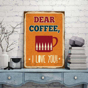 DEcTionS Quote Hiasan Dinding Dekorasi Cafe / Rumah Model Vintage Tema Coffee / Kopi Unik 20x30 cm