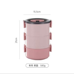 Multiple Layers Stainless Steel Lunch Box Ultra-Long Insulated Modern Design Color & Preservation Microwavable Lunch Box