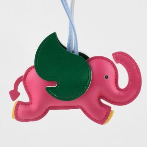 HENLI Animal Flying Wings Elephant Keychain PU Leather Car Keyring Bag Pendant Cute Cartoon PU Leather Hanger Bag Ornament