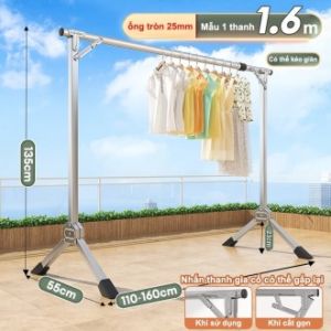 Giàn Phơi Quần Áo Gấp gọn Có thể điều Sào Phơi Quần Áo Siêu Bền Phơi quần áo 1M6~2M4 Sào inox Cao cấp