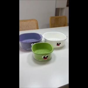 Vegetable washing basin drainage basket multifunctional kitchen double-layer new fruit tray living room vegetable filter basket washing basket household use