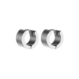 MONIKO Original Hypoallergenic Korean Boys and Girls Punk Hip Hop Black Titanium Silver Classic Stud