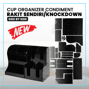 Rak Cup Holder & Condiment Akrilik Side By Side Model A