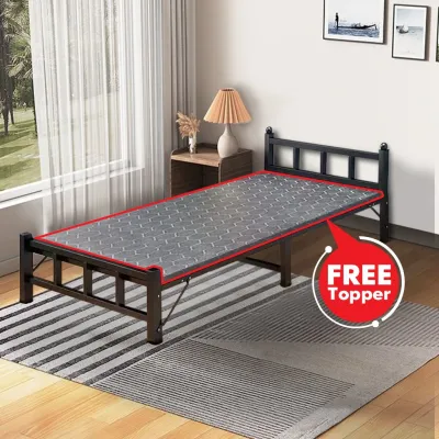 [FREE SHIPPING] KENZZO Arial Foldable Metal Bed Frame / Katil Boleh Lipat | Katil Single / Bedframe / Single Bed Frame