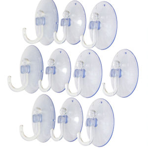 10Pcs Transparent Sucker Transparent Hooks Strong Window Glass Tile Sucker Kitchen Bathroom Window Wall Hooks Supplies