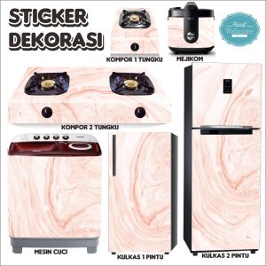 Pusat Wallsticker - Stiker Dekorasi Kompor Magiccom Mesin Cuci Kulkas  Full Sett - Katalog 7 Motif Marmer 2
