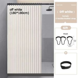 High Quality Bathroom Shower Curtain Makapal Waterproof no with Rod Adjustable Set Washable Thick