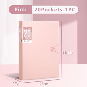 LUXELU 20/30/40/60/100Pockets Có khóa đàn hồi Sổ trưng bày A4 Dung lượng lớn Màu Morandi Thư mục tài liệu Di động Sổ đựng giấy tờ Sinh viên