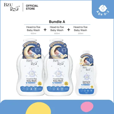 BZU BZU Head-to-Toe Baby Wash Combo (2 x 600ml + 1 x 200ml)