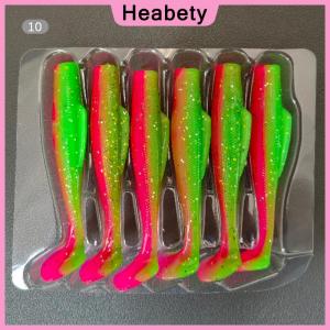 Heabety 6pcs TPR Soft Lure 8 cm Rubber Fishing Lure Shad Swim baits Silicone Bait New