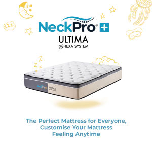 NeckPro Nova Inter-Changeable Pocket Spring Mattress |  12 Inches (30cm) | HD PU Foam Cushion | Sanitized Fabric | Hexa System | 10 Years Warranty | Ultima Series