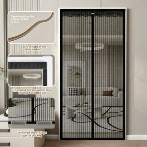 Magnetic Mosquito Door Curtain Auto Closing Anti Insect Diamond Mesh Easy Install Home Use
