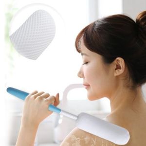 NCNC(OKDEALS01) Non-Slip Handle Back Shower Brush Curved Design Long Handle Bath Brush Shower Brush Exfoliating Long Curved Shower Brush Suitable for Elderly