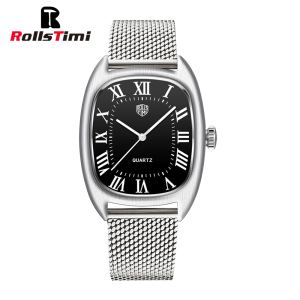 ROLLS TIMI 2025 New Mens Quartz Watches Luxury VH31 Stainless Steel Waterproof Watch  Business Sapphire Glass Sports Watch for Men Leather Strap RT7904