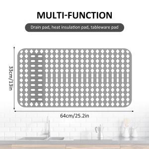 Silicone Sink Protector Mat Kitchen Sink Drainer Mat Grid Tableware Dish Dry Draining Pad Kitchen Acce Countertop Protection Pad2026