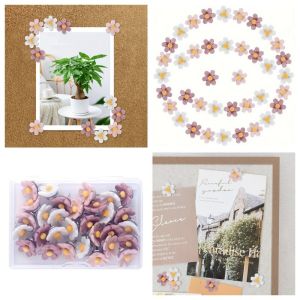 STAR-GIRL 20/30/50Pcs Creative Six-Petal Flower Pushpins DIY Photo Wall Decor Thumb Tacks Portable Resin Board Push Pin Corkboard