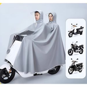 Áo mưa che phủ toàn thân vành đôi chắn nước chống thấm dày dặn dễ dàng sử dụng điện thoại dùng cho xe đạp và xe máy