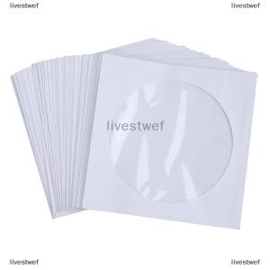 [COD] livestwef Envelopes Storage Clear Window Case Flap White Folded Paper Bag 10 50PCS 12.5CM CD DVD Disc Paper Sleeves